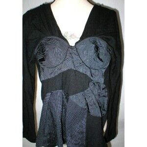 NWT New Womens Preen Thornton Bregazzi Coll Silk XS Black Sweater Top Designer